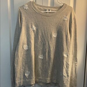 Daisy embroidered cotton Teddie sweater